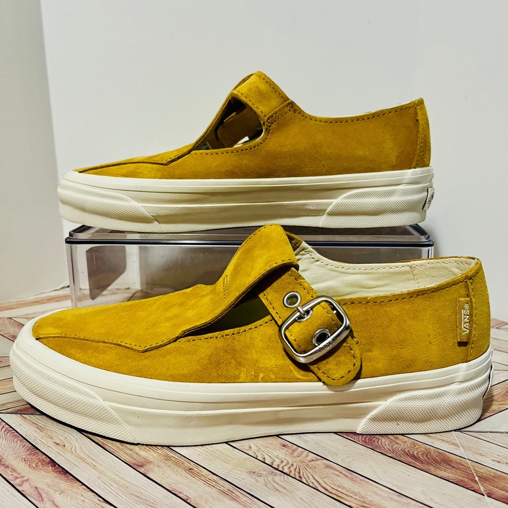 Vans Premium Mary Jane Harvest Gold Suede‎ Women 8 Buckle T-Strap LX Style 93